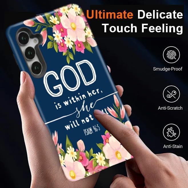 Compatible for Samsung Galaxy S25 FE 5G Case, Dual Layer Heavy Duty 2 in 1 Shockproof Protective Phone Case,Christian God Bible Verse