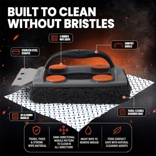 Proud Grill Q-Swiper Easy-Clean BBQ Grill Cleaner, Grate Cleaner, Value Set - Image 2