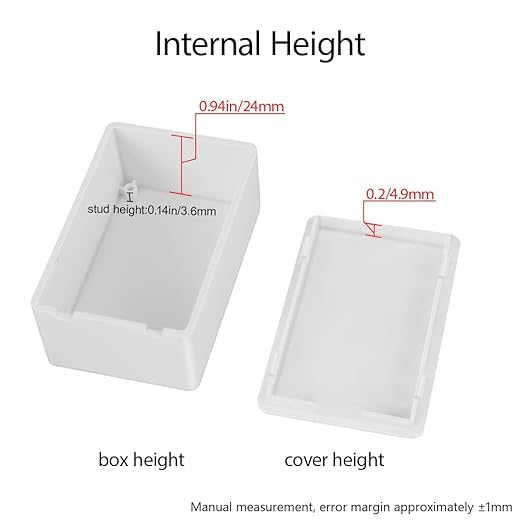 LeMotech Project Box 5 Pieces ABS Plastic Electrical Project Case Small Junction Box for Electronics White 2.75 x 1.77 x 1.14 inch (70 x 45 x 29 mm)