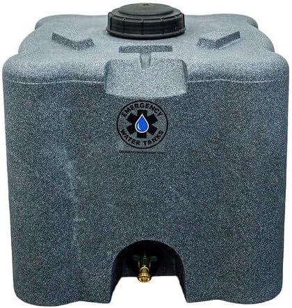 30 Gallon Stackable Emergency Water Storage Tank – Heavy-Duty Water Barrel for Long-Term Drinking Water or Preparedness (Granite) by Unknown