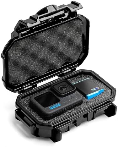 Evergreen Dry Box Tech Organizer – For Camera, Cables, Hard Drives, Memory Cards, Keys, Compatible with GoPro, Airtags (Small, PROFoam, Black) by EvergreenCases