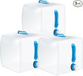 Reallnaive 3 Pack Collapsible Water Container with Spigot, Foldable Camping Water Container Portable Camping Storage Carrier Jug for Outdoors Hiking Emergency Kit Backpack(Blue,5.3 Gallon)