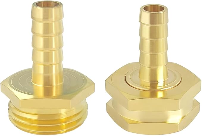 Hooshing 1/4" Garden Hose Repair Kit Male and Female Brass Hose Mender End Repair Connector with Clamps