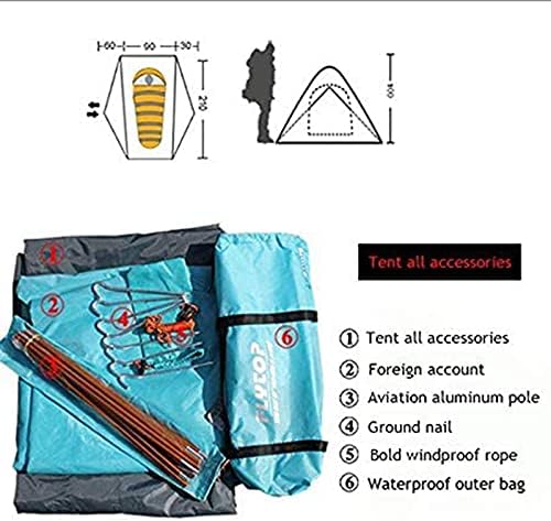 Tarpaulin Shade Cloth Rainproof Cloth Tent Outdoor Single Tent Double-Layer Anti-Storm and Windproof Portable Camping Tent-Ultralight Green (Color : Green) - Image 6