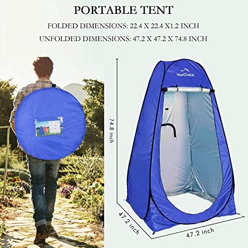 Your Choice Pop Up Shower Tent 47.2" Wx74.8/82.7" H Privacy Changing Tent - Image 2