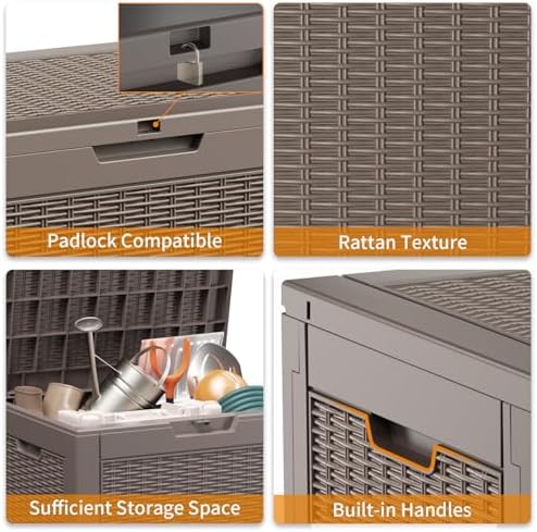 EasyUp 30 Gal Waterproof Outdoor Storage Box UV Resistant Deck Box - Image 3