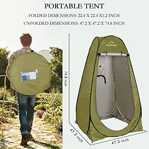 Your Choice Pop Up Shower Tent 47.2" Wx74.8/82.7" H Privacy Changing Tent - Image 2