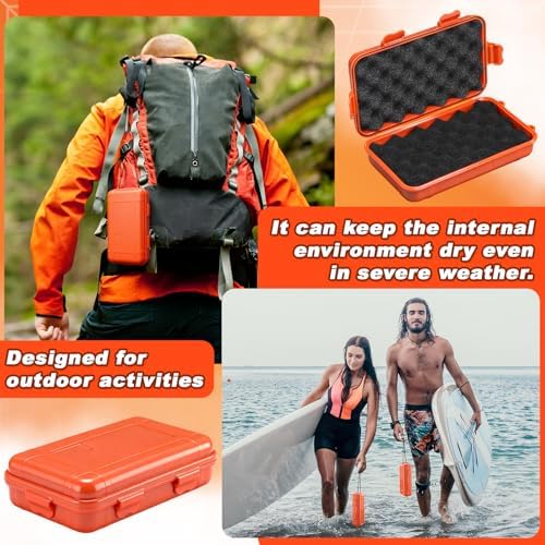 Geelin 3 Pack Waterproof Dry Box Small Storage Water Resistant Containers Dry Box Protective Case for Kayaking, Boating, Drifting(Orange) - Image 5