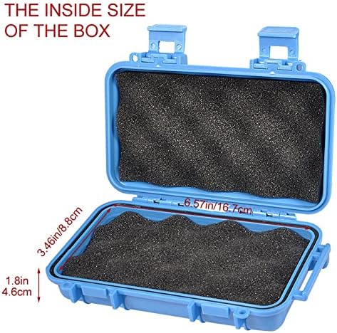 Dry Storage Box, Shockproof Waterproof Box with 2 U‑Shape Buckle, Plastic Storage Container for Cameras, Phones, Camping, Fishing, Hiking(Large-Blue) - Image 3