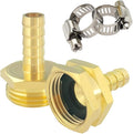 Hooshing 1/4" Garden Hose Repair Kit Male and Female Brass Hose Mender End Repair Connector with Clamps