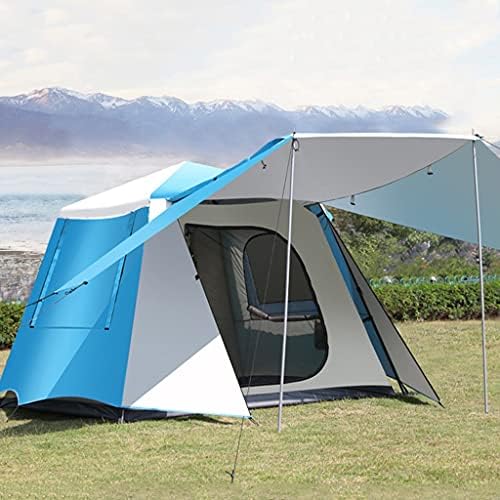 YXCKG Automatic Camping Outdoor Pop-up Tent, Portable 4-6 Person Family Camping Instant Tent-Ultra Large Waterproof Dome Tent with Porch, Easy Setup with Large Mesh for Ventilation (Color : Blue) by Unknown