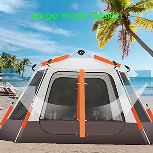 YXCKG 6 Person Tent Pop Up Tents for Camping, Automatic Portable Tent with Aluminum Poles, Easy Setup Family Camping Instant Tent Waterproof for Outdoor Hiking Beach (Color : Brown) - Image 2