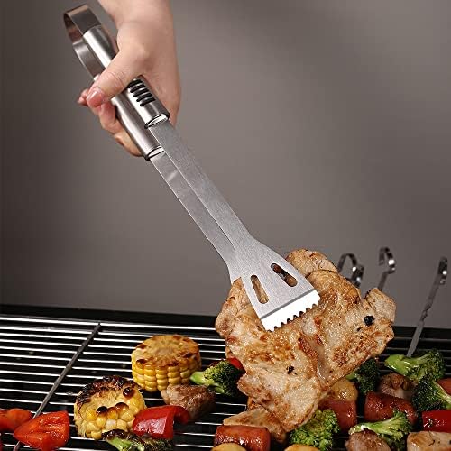 BBQ Grill Tool Set BBQ Grilling Accessories Set 8PC Barbecue Grill Tools Utensils Set for Outdoor with Spatula, Fork, Knife, Brush, Tongs, Seasoning Bottle Grilling Gifts for Men Dad - Image 3