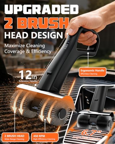PUNOLAZY Electric Grill Brush for Outdoor Grill Cordless BBQ Brush - Image 2