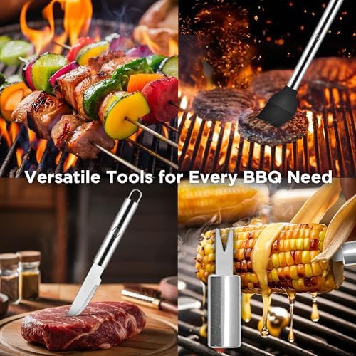 Kaluns Grilling Accessories, Dad Gifts for Fathers Day, Heavy Duty Stainless Steel Grill Set BBQ Grill Accessories for Outdoor Grill with Storage Case and Apron, Best Gifts for Men Dad - Image 6