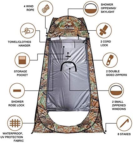 Your Choice Pop Up Shower Tent 47.2" Wx74.8/82.7" H Privacy Changing Tent - Image 3
