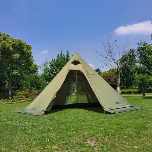 Tipi Hot Tent with Fire Retardant Stove Jack for Flue Pipes, 2~3 Person, Lightweight, Teepee Tents for Family Team Outdoor Backpacking Camping Hiking - Image 3