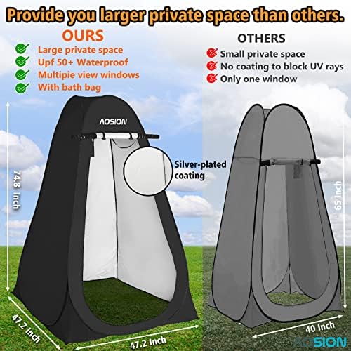Pop Up Privacy Shower Tent, Portable Changing Dressing Room with Carry Bag, Waterproof Sun Shelter for Camping, Beach, Hiking & Outdoor Activities. - Image 2