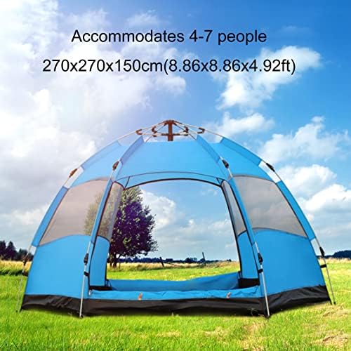 Camping Tent Instant Pop-Up Tent Family Dome Tent with Carry Bag Bell Tent Waterproof Windproof for Camp Backpacking Hiking Outdoor Lightweight,Blue,M - Image 2