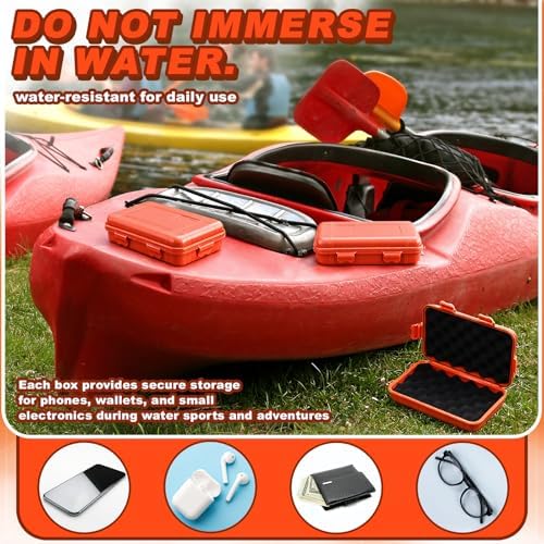Geelin 3 Pack Waterproof Dry Box Small Storage Water Resistant Containers Dry Box Protective Case for Kayaking, Boating, Drifting(Orange) - Image 4