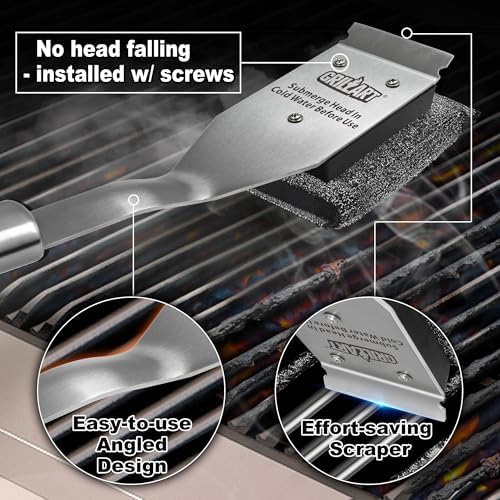GRILLART Grill Brush Bristle Free BBQ Replacement Head - 2PCS - Image 5