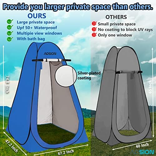 Pop Up Privacy Shower Tent, Portable Changing Dressing Room with Carry Bag, Waterproof Sun Shelter for Camping, Beach, Hiking & Outdoor Activities. - Image 2