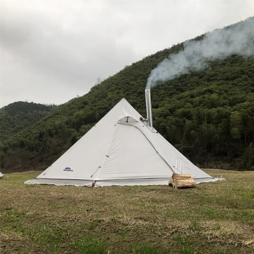 Tipi Hot Tent with Fire Retardant Stove Jack for Flue Pipes, 3~4 Person, Lightweight, Teepee Tents with Snow Skirt for Family Team Outdoor Backpacking Camping Hiking - Image 5