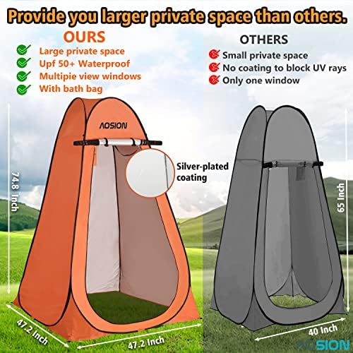 Pop Up Privacy Shower Tent, Portable Changing Dressing Room with Carry Bag, Waterproof Sun Shelter for Camping, Beach, Hiking & Outdoor Activities. - Image 2