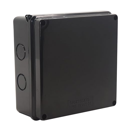 Project Box IP65 Waterproof Dustproof Junction Boxes ABS Plastic DIY Electronic Case, Indoor & Outdoor Electrical Box Power Cord Enclosure Black 150x150x70mm 2pcs