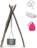 Adjustable Camping Tripod for Cooking - Strong Load-Bearing Campfire Grill With Easy Carry And Storage, Ideal for Camping Cookware And Equipment(1pcs)