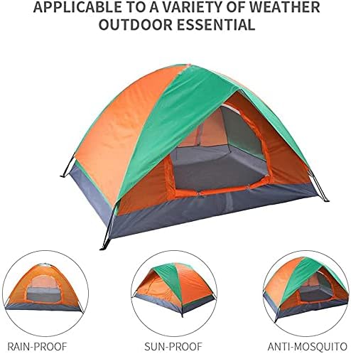 Camping Tent 2 Person, 2 Doors Ventilation Double Layer Waterproof Lightweight Backpacking Tent with Carry Bag, 3-4 Seasons, Easy Set Up, Ventilated and Suitable for Outdoor and Hiking Trips - Image 2