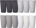 US Acrylic Newport 20 ounce Unbreakable Plastic Stackable Water Tumblers in Grey Stone | Set of 12 Drinking Cups | Reusable, BPA-free, Made in the USA, Top-rack Dishwasher and Microwave Safe | Unbreakable, Stackable, Drinking Cups, Reusable, BPA-free, ...