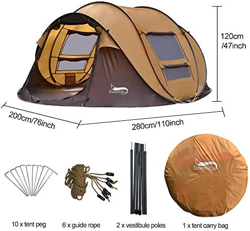 LUSTAR Outdoor Camping Tents 3-4 Person Automatic Pop Up Instant Tent Hiking Travelling Tourist Fishing Beach Tents Awnings - Image 2