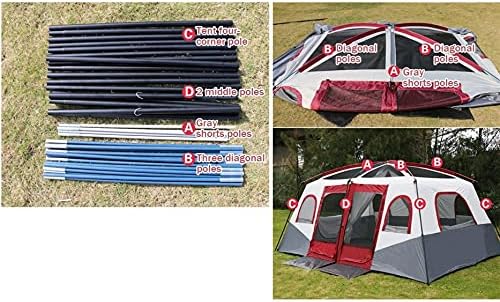YXCKG Tent-8-Person-Camping-Tents, 2 Bedroom Family Tent Camping Tents & Shelters Large Tent 12 Person Outdoor Tents，Double Layer, Divided Curtain for Separated Room, Festival Essential 100% - Image 7