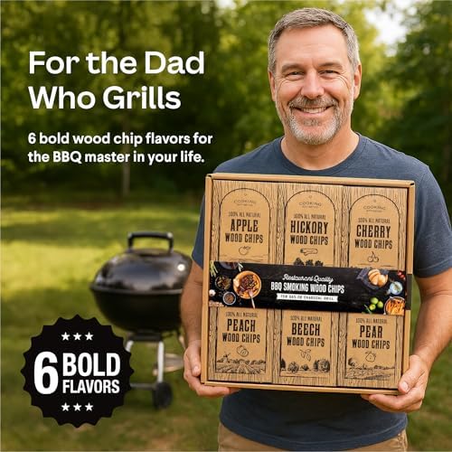 Large Wood Smoking Chips for Smoker - 6 Flavor Variety Pack of Natural Wood - Image 4