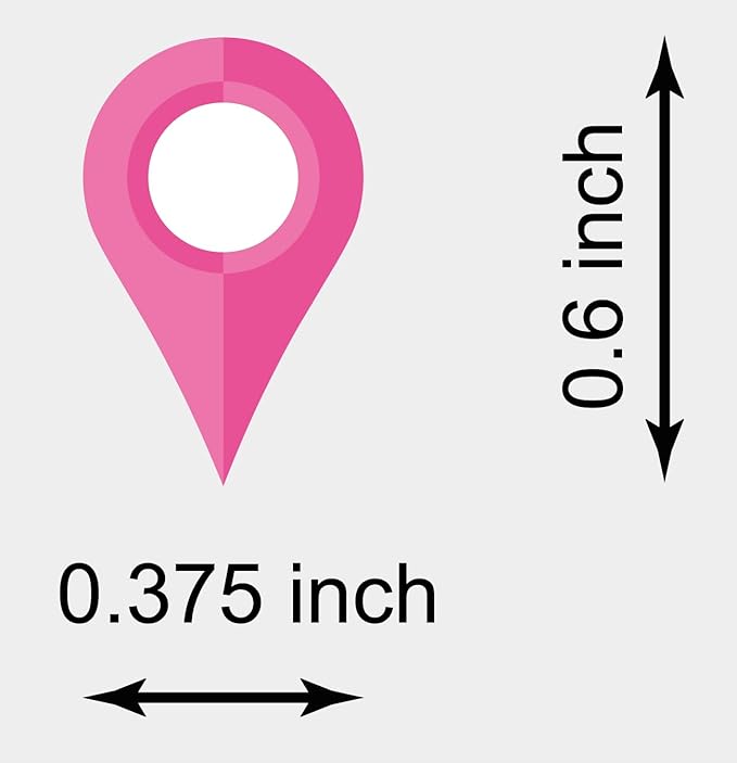0.375x0.6 inch 100 PCS Map Location Position Stickers
