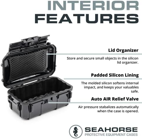 Seahorse 57 Portable Waterproof Dry Box Protective Case - Travel Safe/Mil Spec / IP67 Waterproof/USA Made - for Cameras, Action Cams, Ammunition, Rifle Ammo, Marine (Blue) (SE57BL) - Image 5