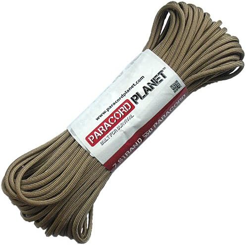 Paracord Planet Solid Color 550lb Paracord – 7 Strand Type III Nylon Cord for Indoor and Outdoor Tasks – Tan 499 (10 ft)