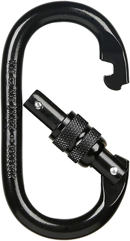 Heavy Duty Locking Climbing Carabiner Clip CE Rated 25 kN 5600 LB Rugged Terrain Approved Industrial Strength Twist Lock Carabiners Clips for Rigging, Ropes, Hammocks, Camping