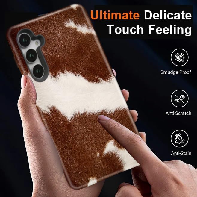 Compatible for Samsung Galaxy A27 5G Case, Dual Layer Heavy Duty 2 in 1 Shockproof Protective Phone Case,Western Cowhide Print Luxury Design