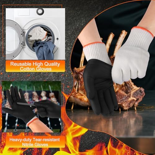 BBQ Gloves Disposable, 6Mil Nitrile Gloves for Cooking Grilling Smoking - Image 5
