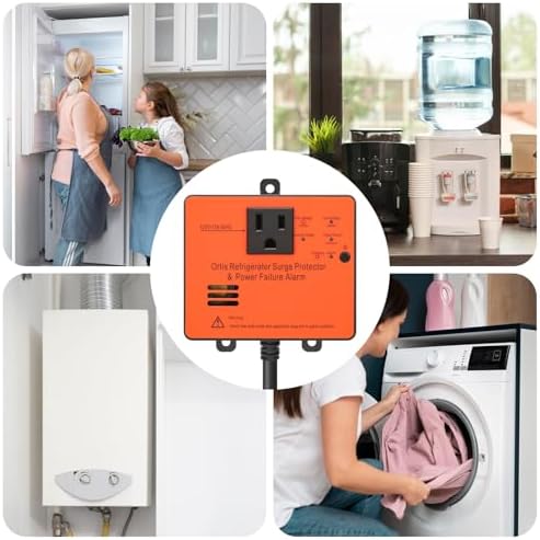 Ortis Refrigerator Surge Protector & Power Failure Alarm, Protects Against Voltage Abnormalities, with LED Indicator Light & 110dB Alarm, Ideal for Refrigerators, Freezers, and Sewage - Image 7