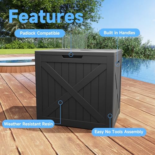 EasyUp 40 Gal Waterproof Outdoor Storage Box Weatherproof Deck Box - Image 2