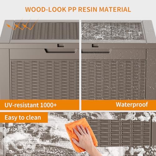 EasyUp 30 Gal Waterproof Outdoor Storage Box UV Resistant Deck Box - Image 4