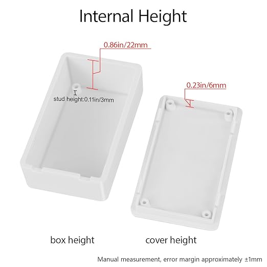 LeMotech Project Box 10 Pieces ABS Plastic Electrical Project Case Small Junction Box for Electronics White 3.15 x 1.97 x 1.02 inch (80 x 50x 26 mm)