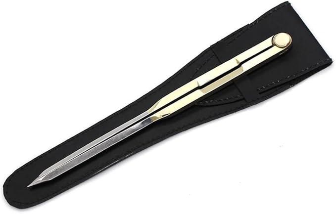 Nautical Brass Navigation Divider, Straight Navigation Divider (Large) for Maritime & Naval, Antique Geometry Drafting Compass, Geometry Drafting Compass Professional Work with Leather Case