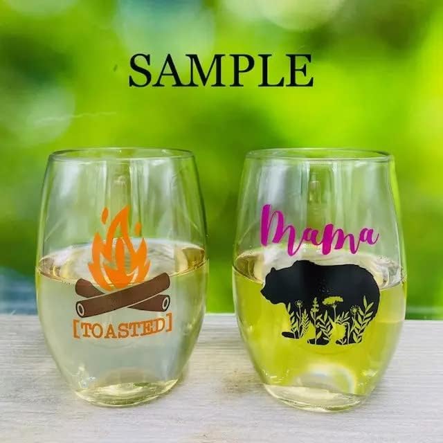 Set of 4 Shatterproof Designer 16 oz Plastic Wine Glasses MADE in the USA (SAND DOLLARS)