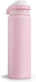 ENCOOL Leakproof Insulated Water Bottle with Straw Dual-Sip Water Bottle Bag-Safe Design for Work, Commute & Gym – Keeps Drinks Cold All Day, 32 oz, Poppy Pink
