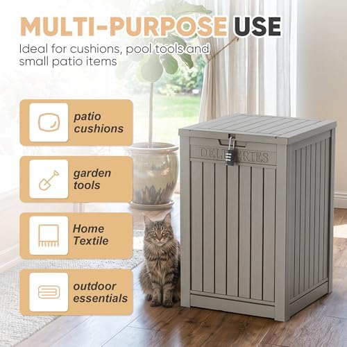 EasyUp 56 Gal Waterproof Outdoor Storage Box UV Resistant Deck Box - Image 4