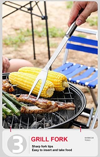 BBQ Grill BBQ Accessories, Stainless Steel Grill Tools Grilling Accessories Grill Set Barbecue Grill Accessories for Outdoor Grill, BBQ Tools Grill Utensils Grilling Tools - Image 4